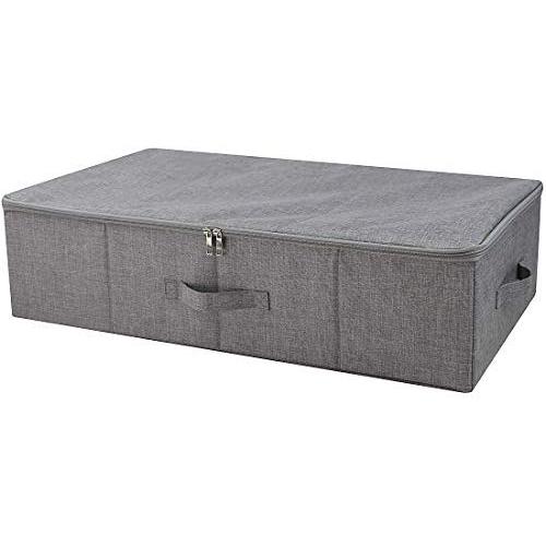 iwill CREATE PRO Under Bed Storage Containers, Underbed Shoe Storage Organizer Boxes with Lids, Blankets, Cloth Storage Bins. Dark Gray