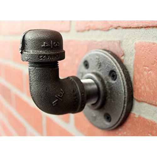 Industrial Pipe Hooks Wall Art, Steampunk black pipe coat hook, towel hook, industrial hook, rustic coat rack, hanger, entryway hat hook