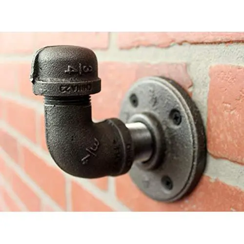 Industrial Pipe Hooks Wall Art, Steampunk black pipe coat hook, towel hook, industrial hook, rustic coat rack, hanger, entryway hat hook Industrial Pipe Hooks Wall Art, Steampunk black pipe coat hook, towel hook, industrial hook, rustic coat rack, hanger, entryway hat hook