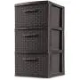 3 Drawer Storage Weave Cart Set of 2 Espresso Plastic Storage Boxes Organizer NEW 3 Drawer Storage Weave Cart Set of 2 Espresso Plastic Storage Boxes Organizer NEW