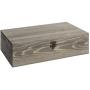MyGift 2-Bottle Vintage Grey Wine Storage Boxes with Locking Latch & Rope Handle
