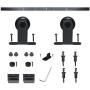 WINSOON 7FT Top Mounted Super Mini Sliding Barn Door Cabinet Hardware Kit for Double Doors TV Stands Small Wardrobe Cabinets, T Shape Hanger (NO Cabinet)