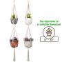 Macrame Double Plant Hanger Indoor Outdoor Hanging Planter Pot holder Cotton Rope 4 Legs 62 Inch(2 Pack)