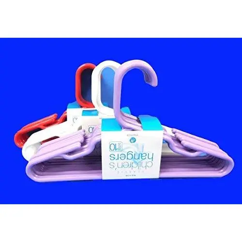 Set of 30 Children Plastic Hanger Assorted Colors,White, Red,Light Purple,Dark Blue, Kids Tubular Hangers 11.5" Wide, USA Made Set of 30 Children Plastic Hanger Assorted Colors,White, Red,Light Purple,Dark Blue, Kids Tubular Hangers 11.5" Wide, USA Made