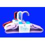 Set of 30 Children Plastic Hanger Assorted Colors,White, Red,Light Purple,Dark Blue, Kids Tubular Hangers 11.5" Wide, USA Made