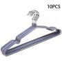 10PCS Non-Slip Hook Clothes Hanger Multi Function Clothing Rack for Clothes Wardrobe Organizer Random Color