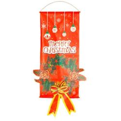 STOBOK Christmas Hanging Decoration Xmas Tree Wreath Ornament Cloth Outdoor Indoor Merry Christmas Door Hanger Porch Sign Holiday Party Supplies (Random Style)