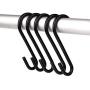 Zeltauto S Shaped Hook Pot Rack Hook Utility Hanger Holder for Kitchenware Utensils Clothes Bags Towels Plants, 30 Pcs (Black)