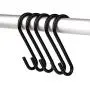 Zeltauto S Shaped Hook Pot Rack Hook Utility Hanger Holder for Kitchenware Utensils Clothes Bags Towels Plants, 30 Pcs (Black)
