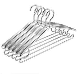 LHFJ Coat Hanger 10 Pack Aluminum Alloy Waterproof Cloth Hanger Anti Slip Derusting Heavy Duty Tie Rack Heavy Coat Shorts Pants Shirts&More (Color : Silver)