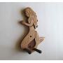 Ukulele Wall Mount Hanger, Hand Carved Mermaid