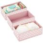 mDesign Soft Fabric Polka Dot Dresser Drawer and Closet Storage Organizer for Child/Kids Room, Nursery, Playroom - Divided Organizer Bin - Textured Print, 3 Pack - Pink/White mDesign Soft Fabric Polka Dot Dresser Drawer and Closet Storage Organizer for Child/Kids Room, Nursery, Playroom - Divided Organizer Bin - Textured Print, 3 Pack - Pink/White