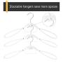 VISMOORE Portable Suit Hanger for Travel Luxury Design with Tie Holder and Reinforce Rotatable Hanger Wings Free Swivel to Different Shoulder Widths, Space Saving Clothes Hangers (White, Suit&Tie)