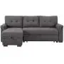 LILOLA Lucca Gray Linen Reversible Sleeper Sofa Storage Chaise LILOLA Lucca Gray Linen Reversible Sleeper Sofa Storage Chaise