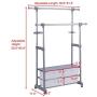 BeUniqueToday Adjustable Garment Telescopic Rolling Clothes Hanger with Drawers, Room-Saver Clothes Rack for The Household with Limit Balcony Room, Top-Grade Metal and Plastic Garment Clothes Hanger
