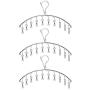 V-Shine Stainless Steel Laundry Drying Rack Clothes Hanger with 8 Clips for Drying Socks,Drying Towels, Diapers, Bras,Underwear, Socks Gloves(3 Pack)