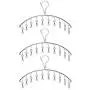 V-Shine Stainless Steel Laundry Drying Rack Clothes Hanger with 8 Clips for Drying Socks,Drying Towels, Diapers, Bras,Underwear, Socks Gloves(3 Pack)