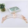 10pcs Rose Gold Metal Clothes Hanger with Clothespins Clip, Bra Underwear Lingerie Panties Drying Rack Hanger Hook Decoration