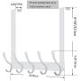 WEBI Over The Door Hook,Over The Door Towel Rack,Door Hanger Over Door Coat Rack Towel Hanger for Hanging Towels,Clothes,Bathroom,White,2 Packs