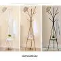 Cxjff Floor Standing Coat Rack Clothes Hat Stand Hanger Hooks Steel Modern, 3 Colors Available, 45x45x180CM (Color : Coffee)