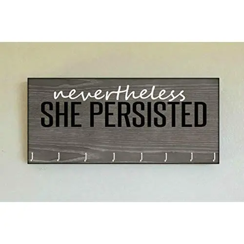 Race Medal Holder/Running Medal Hanger - NEVERTHELESS SHE PERSISTED. Wood Wall Mounted Medal Organizer Race Medal Holder/Running Medal Hanger - NEVERTHELESS SHE PERSISTED. Wood Wall Mounted Medal Organizer