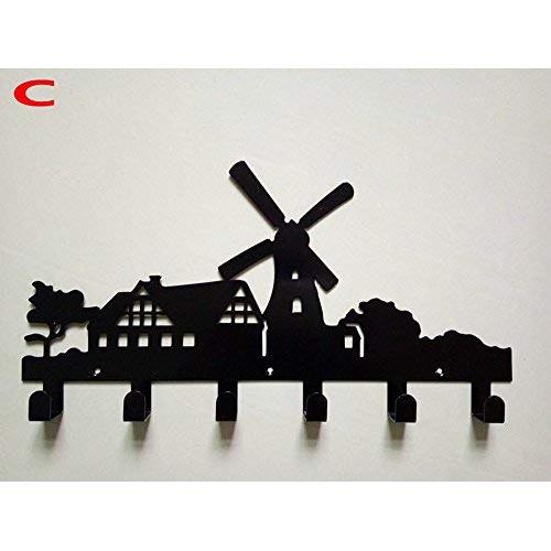 Cartoon Metal Home Wall Decorativefor 6 Hooks Hanger Organizer For Cloth Bag Key