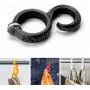 FusionBrands GoHook, Black - Versatile Magnetic Hooks Hold Essential Go-To Items in the Kitchen, Bathrooms, Closets, and On the Go-Flexible S Hook Design is Portable, Easy to Use, and Holds Up to 3lbs