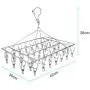 Aokilom Laundry Drying Racks Hangers with 36 Clips,Stainless Steel Sock Dryers Clothes Drying Racks for Coat/Towels/Diapers/Underwear/Socks/Hat/Glove