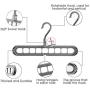 Makife Space Saving Hangers 10 Pack Multi-Purpose Plastic Magic Hangers Closet Clothes Organizer Wardrobe Gray