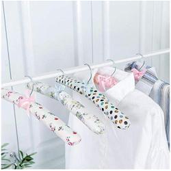 5pcs Random Color Hook Sponge Cotton Satin Padded Coat Clothes Suit Dress Hangers Rack