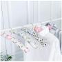 5pcs Random Color Hook Sponge Cotton Satin Padded Coat Clothes Suit Dress Hangers Rack