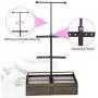 Keebofly Jewelry Organizer Metal & Wood Basic Storage Boxes - 3 Tier Jewelry Stand for Necklaces Bracelet Earrings Ring Carbonized Black and Weathered Grey