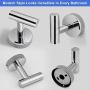 Polished Towel Hooks, 4 Pack Silver Upgrade Stainless Steel Bathroom Towel Hook with Installation Accessories, Strong Chrome Towel Hooks for Bathroom Kitchen Living Room Bedroom Office