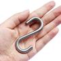 Fierceriver S Hooks Heavy Duty, S Hooks for Hanging Marine Grade 316 Stainless Steel 2.6 Inch Long 1/4 Inch Thickness Hammock S Hooks Galvanized Utility (2 Pack)