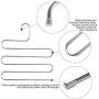 DOIOWN S-Type Stainless Steel Clothes Pants Hangers Closet Storage Organizer for Pants Jeans Scarf Hanging (14.17 x 14.96ins, Set of 3) (8-Pieces) (8 Pack- Silver)