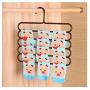 Junson Suit Hanger Multifunctional Five-Layer Pants Rack Drying Rack Candy Color Plastic Tie Storage Rack(Blue) Clothes Hanger