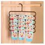 Junson Suit Hanger Multifunctional Five-Layer Pants Rack Drying Rack Candy Color Plastic Tie Storage Rack(Blue) Clothes Hanger