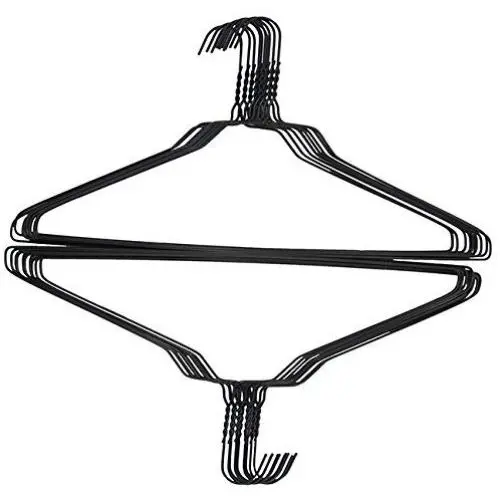 100 Black Wire 18 Standard Shirt Hangers 14.5 Gauge ...