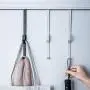 Clothes Racks Non-Perforated Clothes Hanger Wall Mount Rack on The Back of The Hanger Door, 5 Pcs, Standard Hangers (Color : Black)