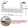 SKOLOO Over The Door Hook Hanger- 6 Hooks, Stainless Steel Door Hook, Over Door Rack for Hanging Coats Clothes Hats Robes, White