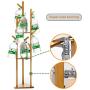 Shmei US Fast Shippment 3 Layer Bamboo Coat Tree Rack Storage Clothes Stand Bedroom Hanger Shelf Simple Floor Coat Holder with 8 Hooks
