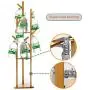 Pentaero 40X40X170Cm Bamboo Clothes Laundry Coat Rack, Tree Stand Coat Hanger 8 Hooks 3-Layer Shelf, Simple Coat Rack, Bedroom Bag Rack Metal Coat Racks, Hat Stand Tree Hanger Rack (Yellow)