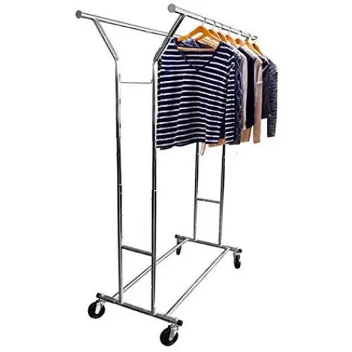 Cypress Shop Rolling Double Clothing Rail Rack Bar Commercial Grade Steel Garment Laundry Clothes Hanger Holder Adjustable Hanging Indoor Outdoor Coat Hanging Dryer Drying Cart Home Furniture Cypress Shop Rolling Double Clothing Rail Rack Bar Commercial Grade Steel Garment Laundry Clothes Hanger Holder Adjustable Hanging Indoor Outdoor Coat Hanging Dryer Drying Cart Home Furniture