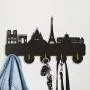 Paris City Hook - Wooden Key Hook, Clothes Hook、Hooks Hanger for Wall、Entryway、Living Room-Black Key Holder with 5 Hooks