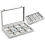 Hivory Bangles & Ear Rings Storage Boxes with Transparent Lid ~ 12 Grid ~ See Through Top Display Case Accessories Storage Jewelry Boxes (12 Grid)