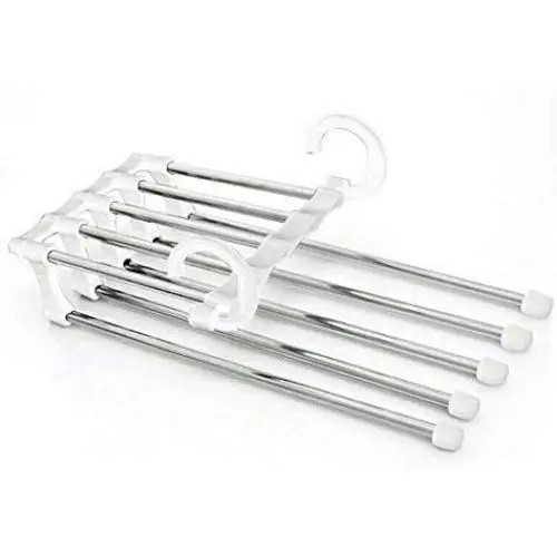 5pcs Random Color Fashion 5 in 1 Pant Rack Shelves Stainless Steel Clothes Hangers Multi-Functional Wardrobe Magic Hanger 5pcs Random Color Fashion 5 in 1 Pant Rack Shelves Stainless Steel Clothes Hangers Multi-Functional Wardrobe Magic Hanger