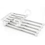 5pcs Random Color Fashion 5 in 1 Pant Rack Shelves Stainless Steel Clothes Hangers Multi-Functional Wardrobe Magic Hanger
