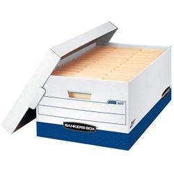 Bankers Boxes PRESTO Heavy-Duty Storage Boxes, Instant Assembly, Lift-Off Lid, Legal, Case of 12 (0063201)