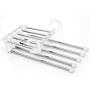 5 in 1 Pant Rack 5pcs Random Color Shelves Stainless Steel Clothes Hangers Multi-Functional Wardrobe Magic Hanger