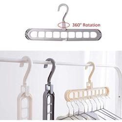 Leagway Magic Clothing Hanger Organizer, Wardrobe Clothes Cascading Hanger Hook Rack, Closet Space Saving Hangers, Keep Your Shirt/Skirt/Coat Organized and Wrinkle-Free, 360 Rotation, 2 Pack (Grey)